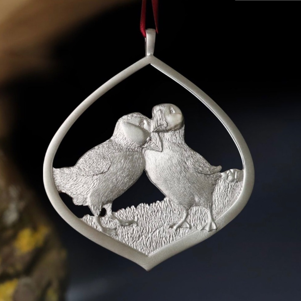 Amos Pewter Holly Collector Ornament 2024